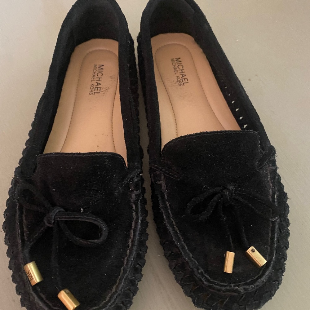 Michael Kors black suede loafers